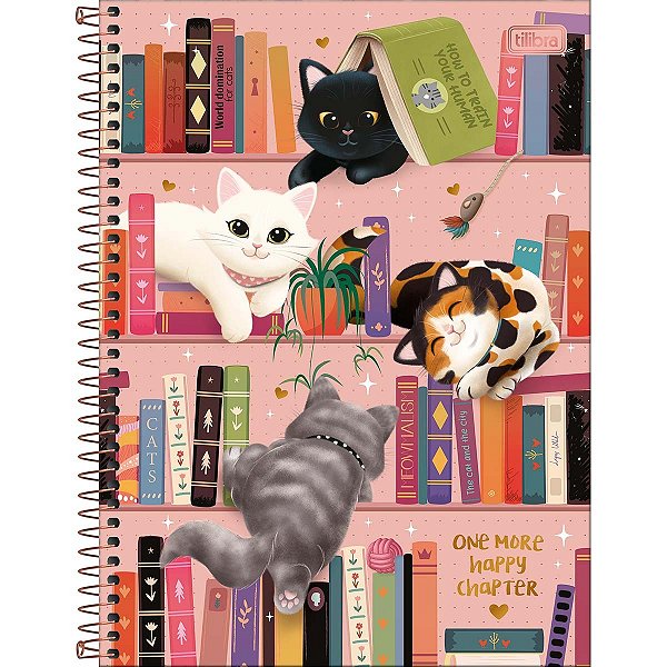 Caderno Universitário 10M Purrfect Cats 160 Folhas Tilibra 350044