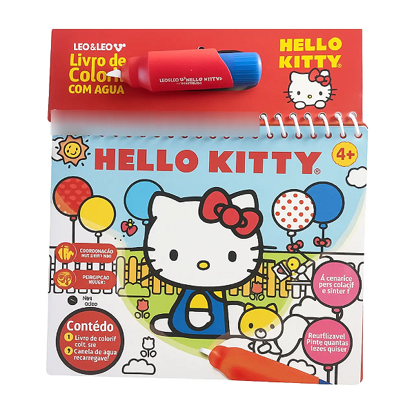 LIVRO DE COLORIR COM ÁGUA HELLO KITTY LEONORA