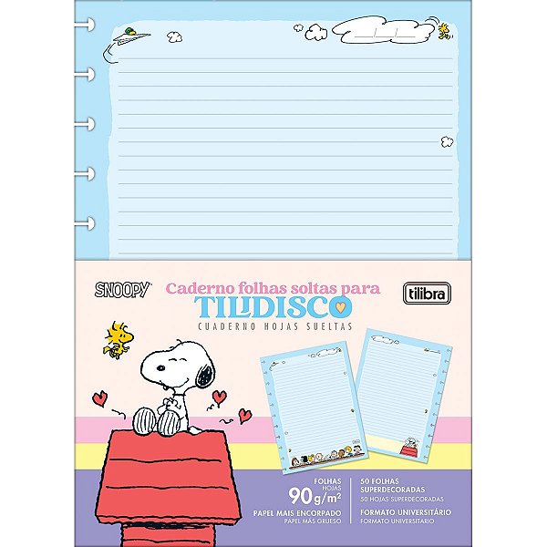 REFIL CADERNO TILIDISCO GRANDE SNOOPY TILIBRA