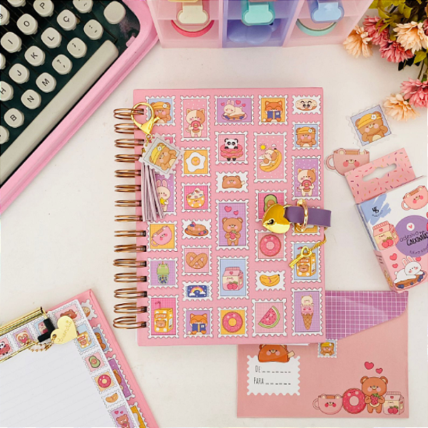 Diario Elegante com Cadeado Ursinhos Kawaii Buendia