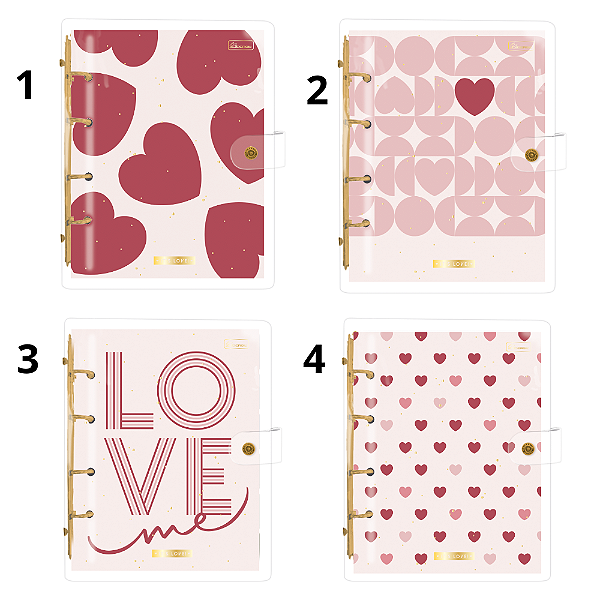 CADERNO ARGOLADO COLEGIAL CAPA PLASTICA ITS LOVE CADERSIL