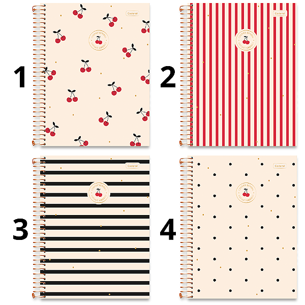 CADERNO UNIVERSITARIO 10M 160FLS CHERRY LOVERS CADERSIL