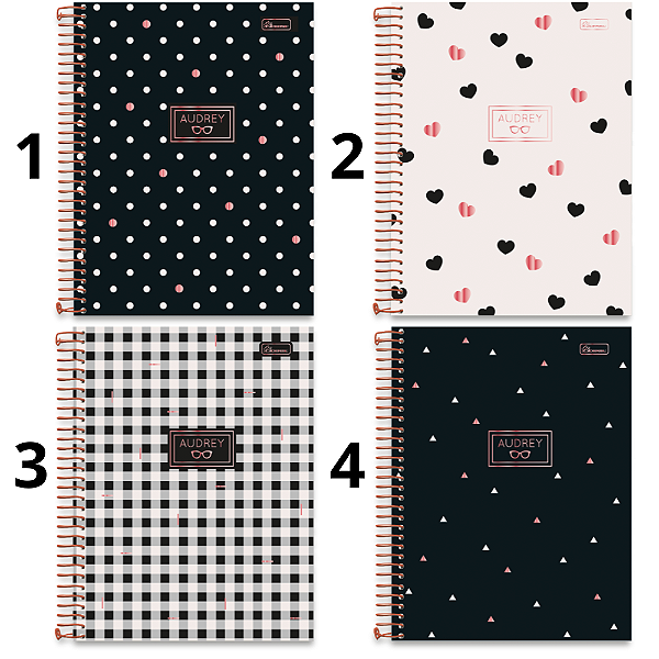 CADERNO UNIVERSITARIO 1M 80FLS AUDREY CADERSIL