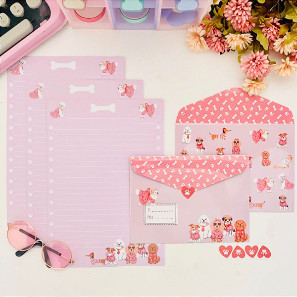 Kit Papeis de Carta com Envelopes Desfile Pets Buendia