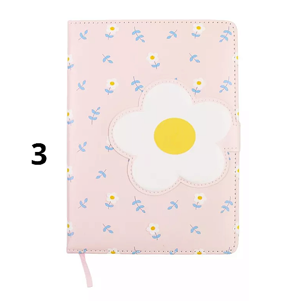 Caderno Almofadado Flor com Imã Uniso