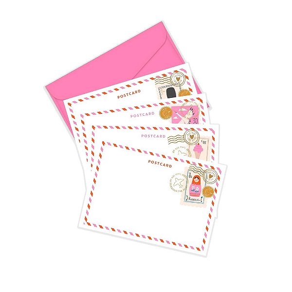 Conjunto de Cartões Stamps LUBI + Caixa de Presente
