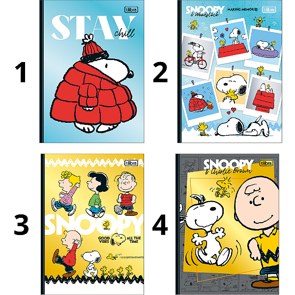 Caderno Colegial Brochura Snoopy 160F Tilibra