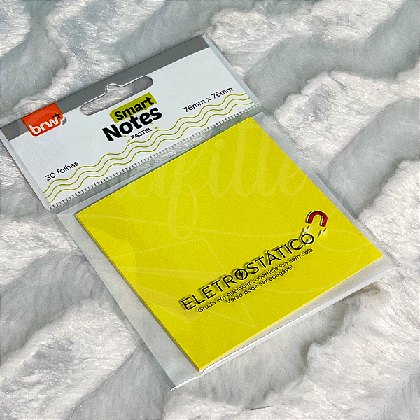 BLOCO ELETROSTATICO 76X76MM AMARELO PASTEL 30 FLS BRW