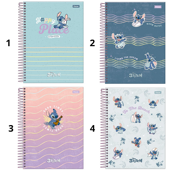 Caderno Colegial 1M Stitch 80F Foroni