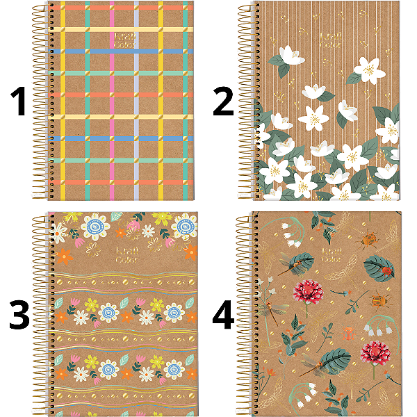Caderno Colegial 10M Kraft Color 160F Jandaia