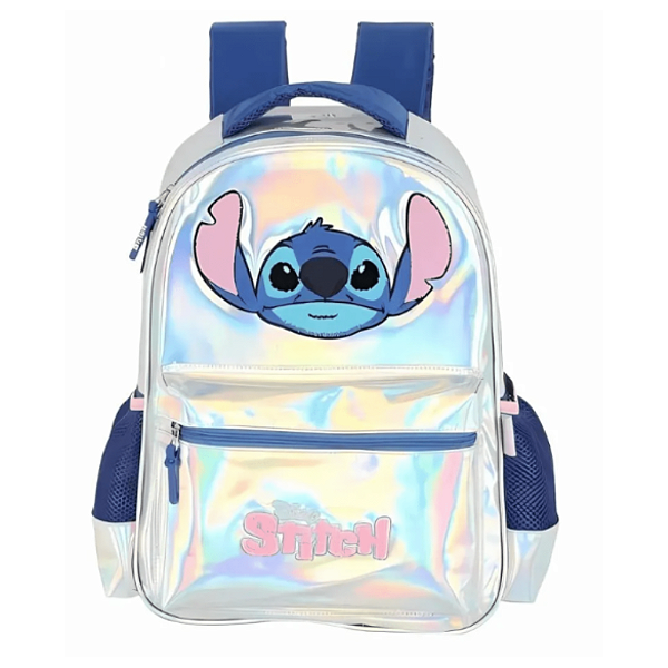 Mochila Prata Holográfica Plush Stitch 41681 Up4You