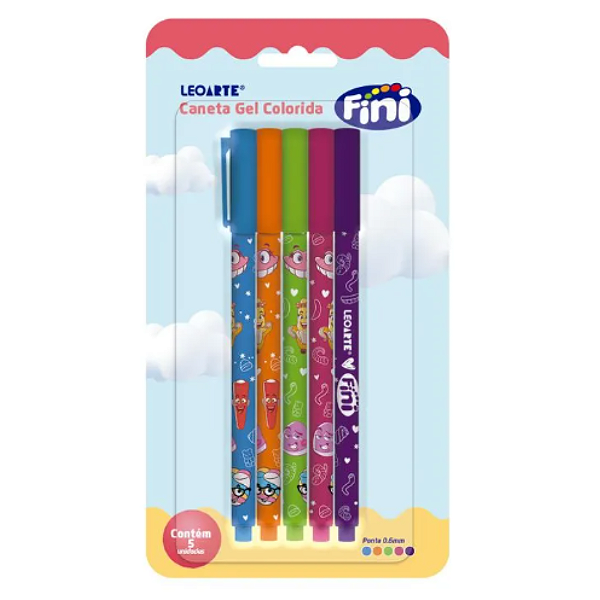 Caneta Gel 0.6 Fini c/ 5 Leonora