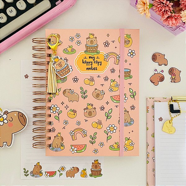 Caderno Wire-o Reposicionavel Capivaras Verao A5 Buendia