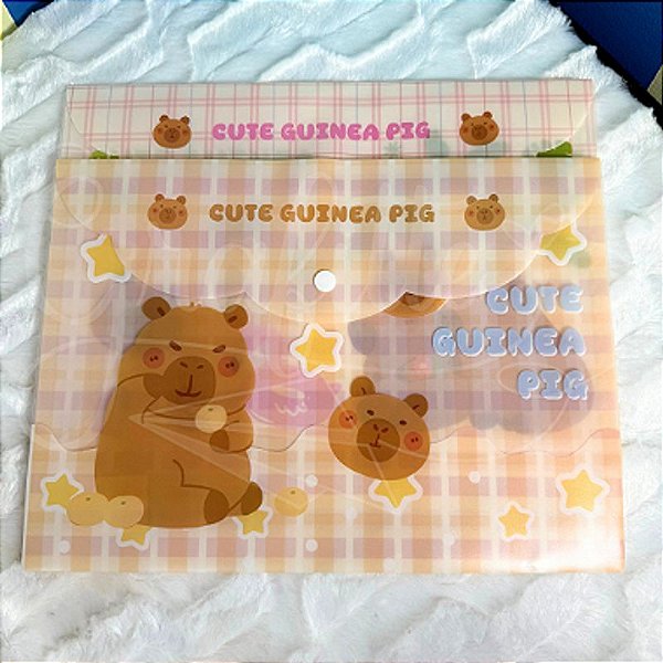 Pasta Envelope com Botão Capivara A4 Uniso
