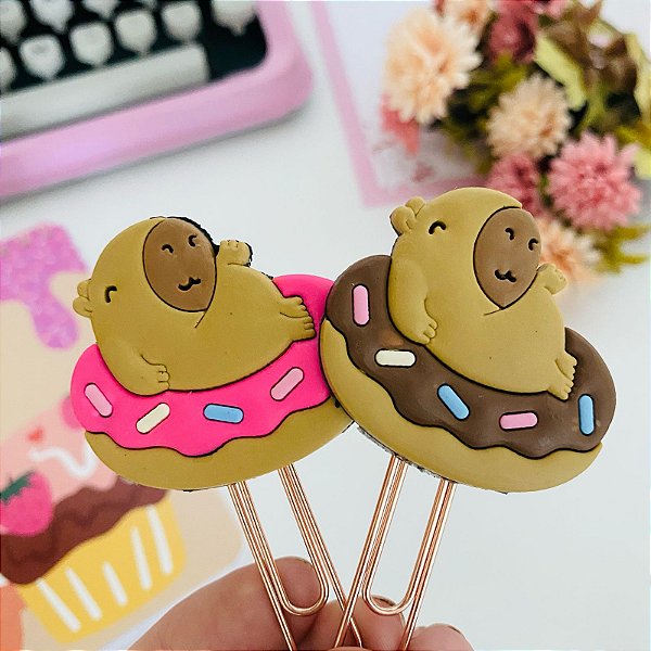 Kit 2 Clips Capivara no Donuts Buendia