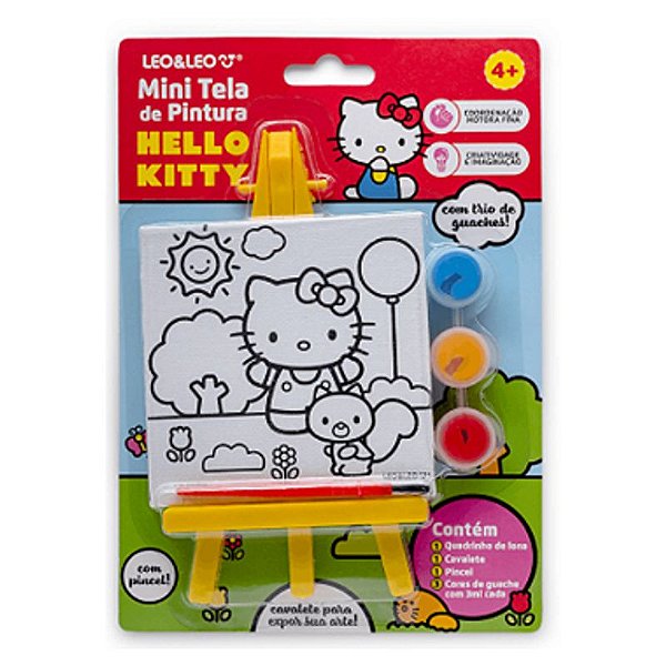 Mini Tela de Pintura com Cavalete Hello Kitty Leonora