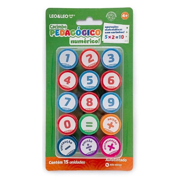 Carimbo Pedagógico Numérico 15unid 10385 Leonora