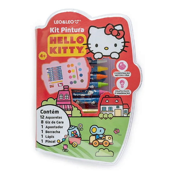 Kit Pintura Hello Kitty 24 peças 10457 Leonora
