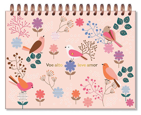 Caderno de Criação Folhas Pretas Leve Amor Fina Ideia