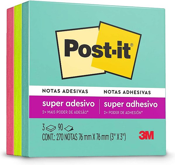 BLOCO POST-IT CUBO COLEÇÃO SUPERNOVA 270 FLS 3M
