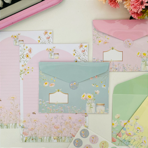 Kit Papeis de Carta com Envelopes Abelha Rainha Buendia