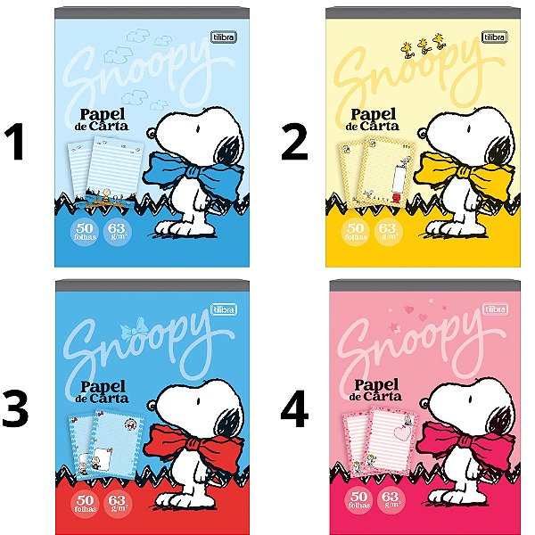 Bloco Papel de Carta Snoopy 50F 395447 Tilibra