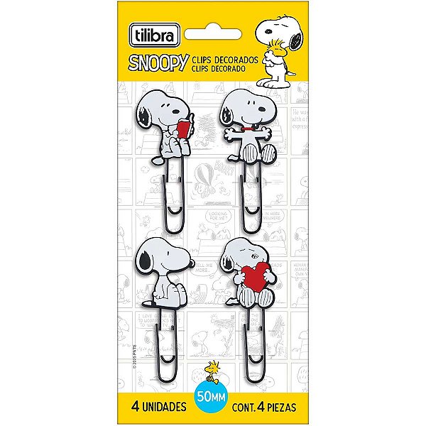 Clips Decorado Snoopy c/4 Tilibra 392791