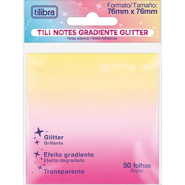 Bloco Adesivo Tili Notes Glitter 392502 Tilibra
