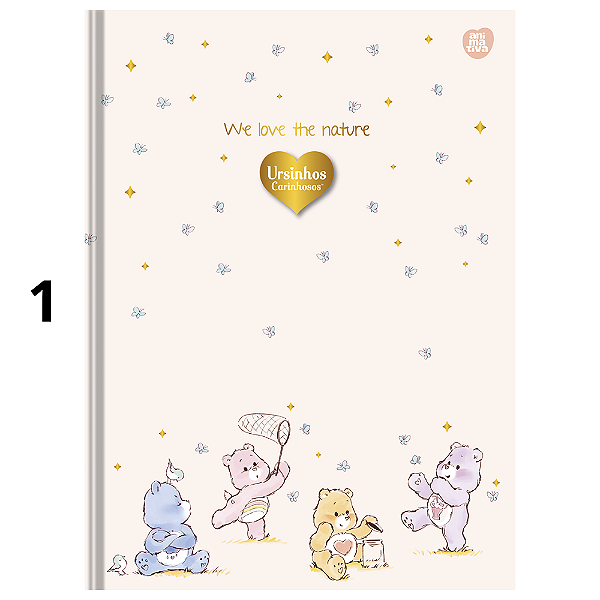 Caderno Costurado Colegial Ursinhos Carinhosos 160F Animativa