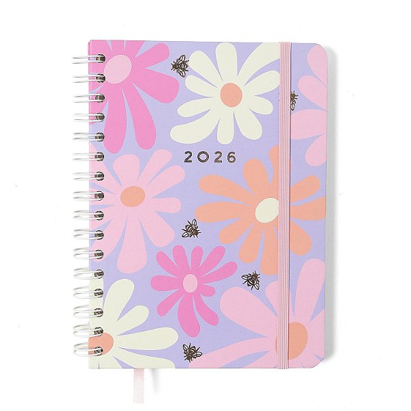 Planner Wire-o 2026 Semanal Anotações A5 Melissa Color Bloomy Cicero