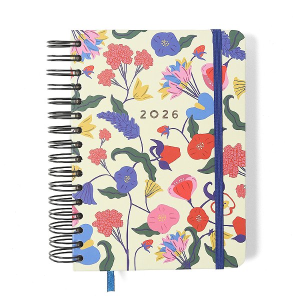 Agenda Diaria Wire-o 2026 A5 Doce Florada Off White Cicero