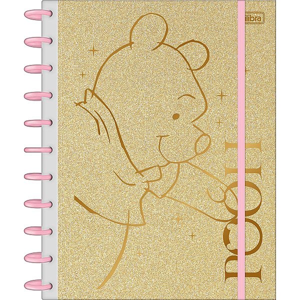 Caderno de Disco Grande Tilidisco Pooh Glitter 10M Tilibra