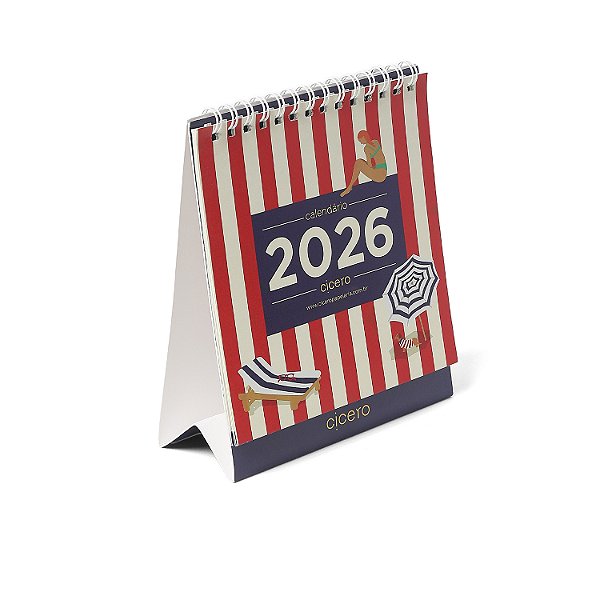 Calendário de Mesa 2026 Praia 13x15 Cicero