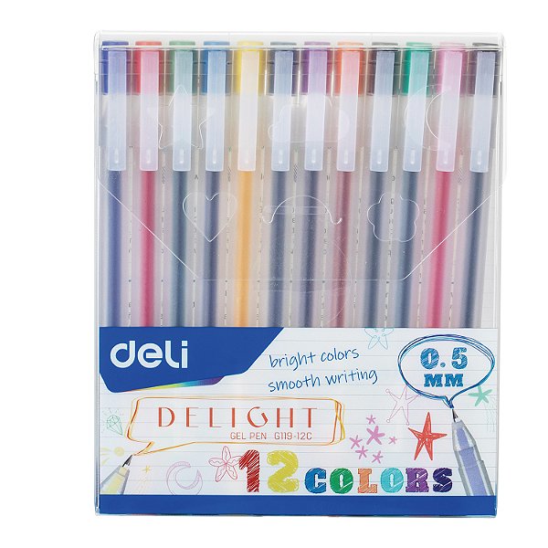 Caneta em Gel Delight 0.5 12 cores Deli