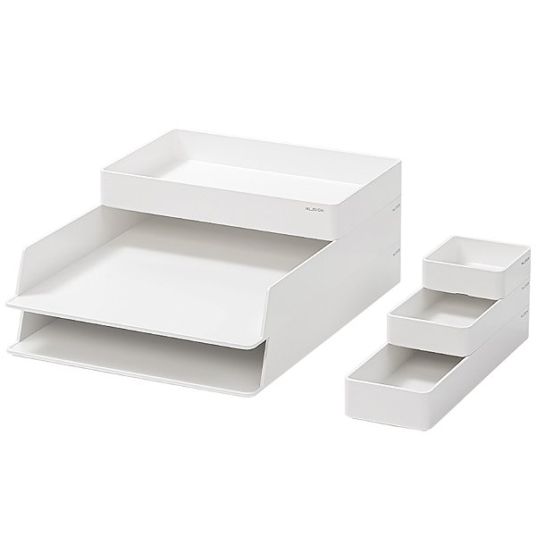 Kit Organizador de Mesa 6 peças Modular Nusign Branco Deli