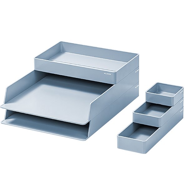 Kit Organizador de Mesa 6 peças Modular Nusign Azul Deli