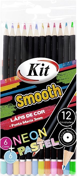 Lápis de Cor Smooth 6C Neon 6C Pastel Kit
