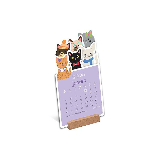 Calendário 2026 Gatinho Fina Idéia