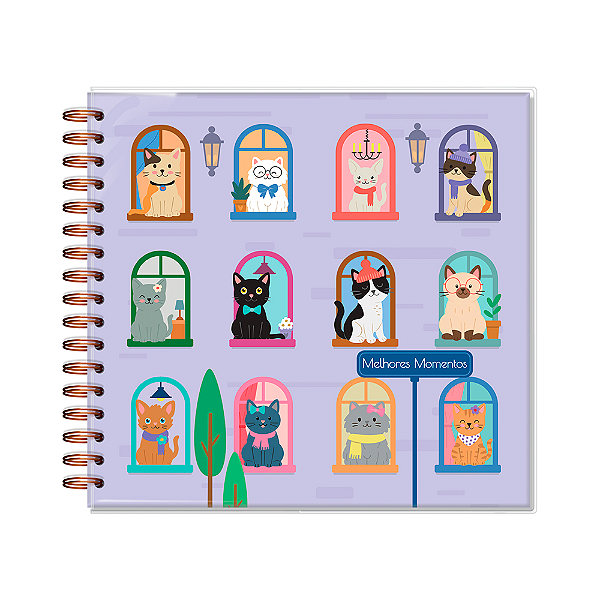 Album de fotos Scrapbook Gato na Janela Fina Idéia