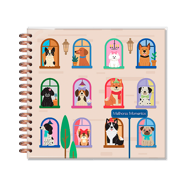 Album de fotos Scrapbook Cachorro na Janela Fina Idéia