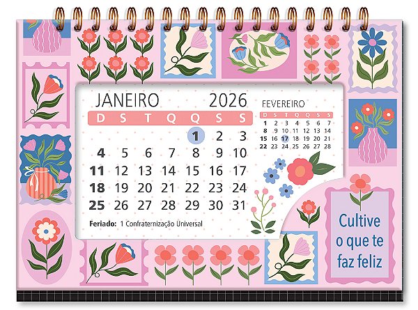 Calendário de Mesa 2026 Selinhos Fina Idéia