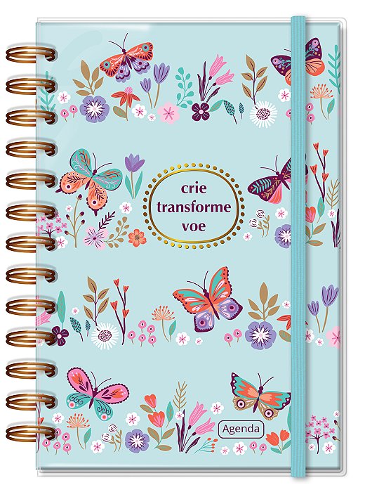 Agenda M 2026 Borboletas no Jardim Fina Idéia