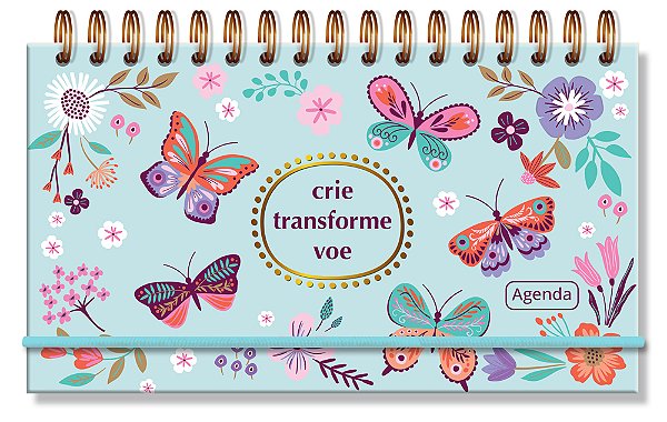 Planner Mini 2026 Borboletas no Jardim Fina Idéia