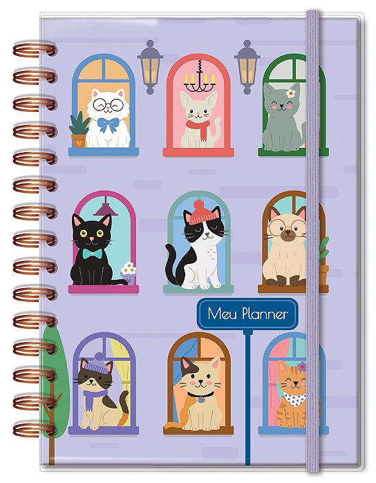 Planner Permanente M Gato na Janela Fina Idéia