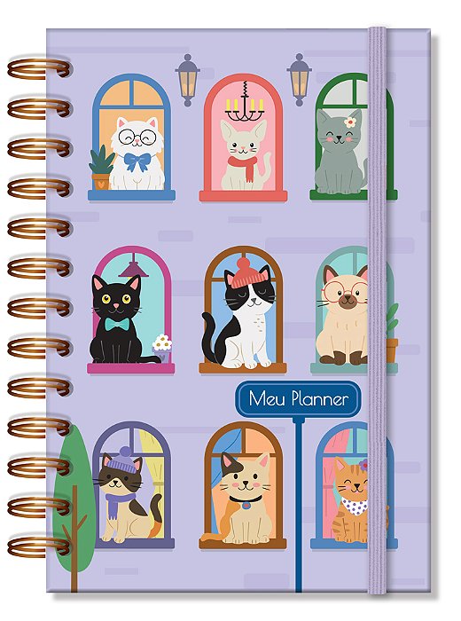 Planner Permanente P Gato na Janela Fina Idéia