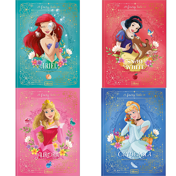 Caderno Colegial Brochura 80F Princesas Tilibra