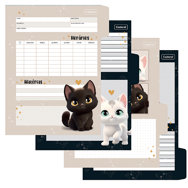 Divisória Colegial Cute Cat Cadersil