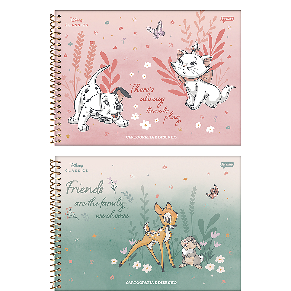 Caderno de Desenho Cartografia 80fls Disney Classicos Jandaia