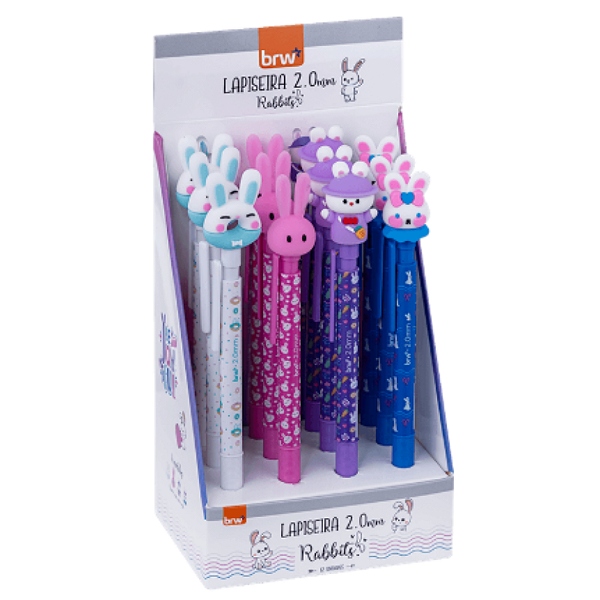 Lapiseira Plástica 2.0mm Coelhinho Rabbits BRW