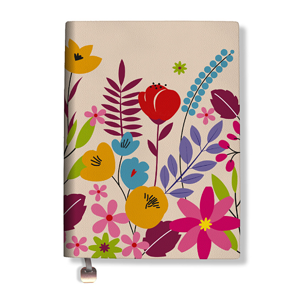 Caderneta A5 Floral Kraft Fina Idéia